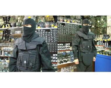 【翔準批發網】---黑色飛虎隊套服整套全配-特戰戰鬥服+飛虎隊背心+頭套 角色扮演